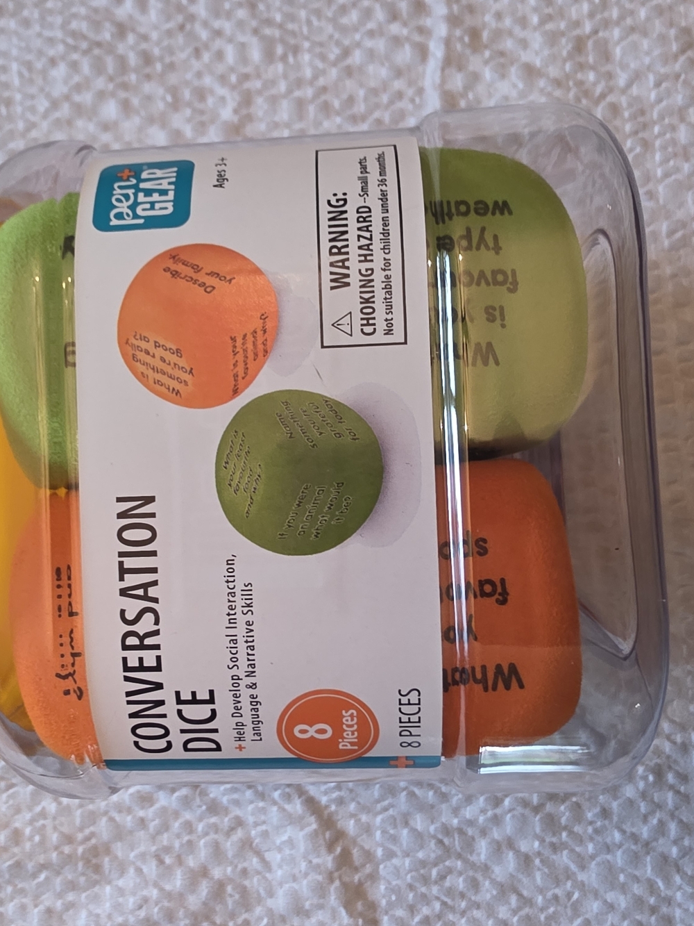 Conversation Dice Set – Orange & Lime for Family Play